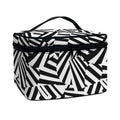 Black And White Dazzle Pattern Print Travel Makeup Bag