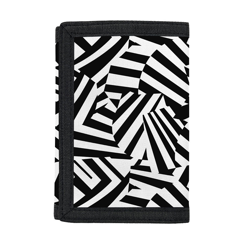 Black And White Dazzle Pattern Print Trifold Wallet