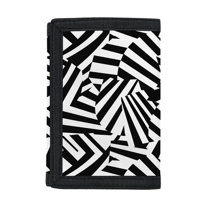 Black And White Dazzle Pattern Print Trifold Wallet