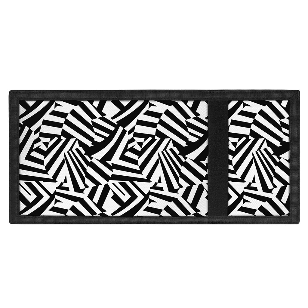 Black And White Dazzle Pattern Print Trifold Wallet