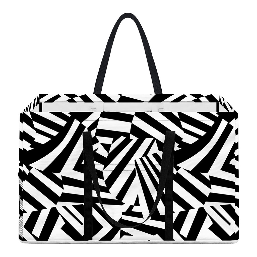 Black And White Dazzle Pattern Print Utility Tote Bag
