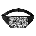 Black And White Dazzle Pattern Print Waist Bag