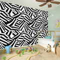 Black And White Dazzle Pattern Print Wall Sticker