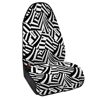 Black And White Dazzle Pattern Print Waterproof Car Seat Cover