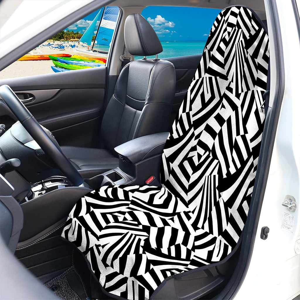 Black And White Dazzle Pattern Print Waterproof Car Seat Cover