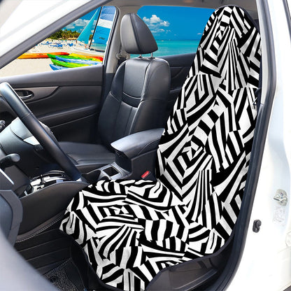 Black And White Dazzle Pattern Print Waterproof Car Seat Cover