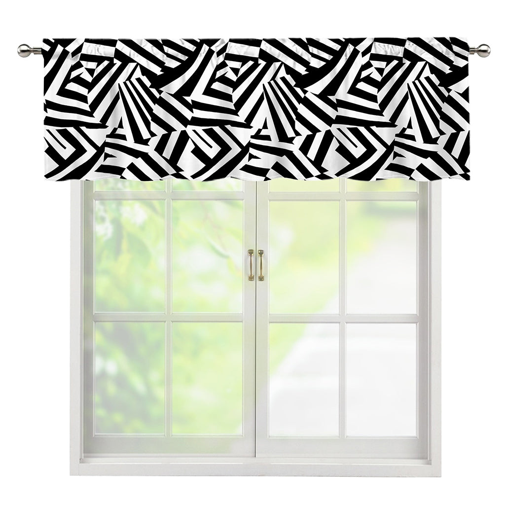 Black And White Dazzle Pattern Print Window Valance