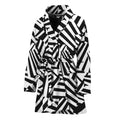 Black And White Dazzle Pattern Print Women's Bathrobe
