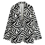 Black And White Dazzle Pattern Print Women's Blazer