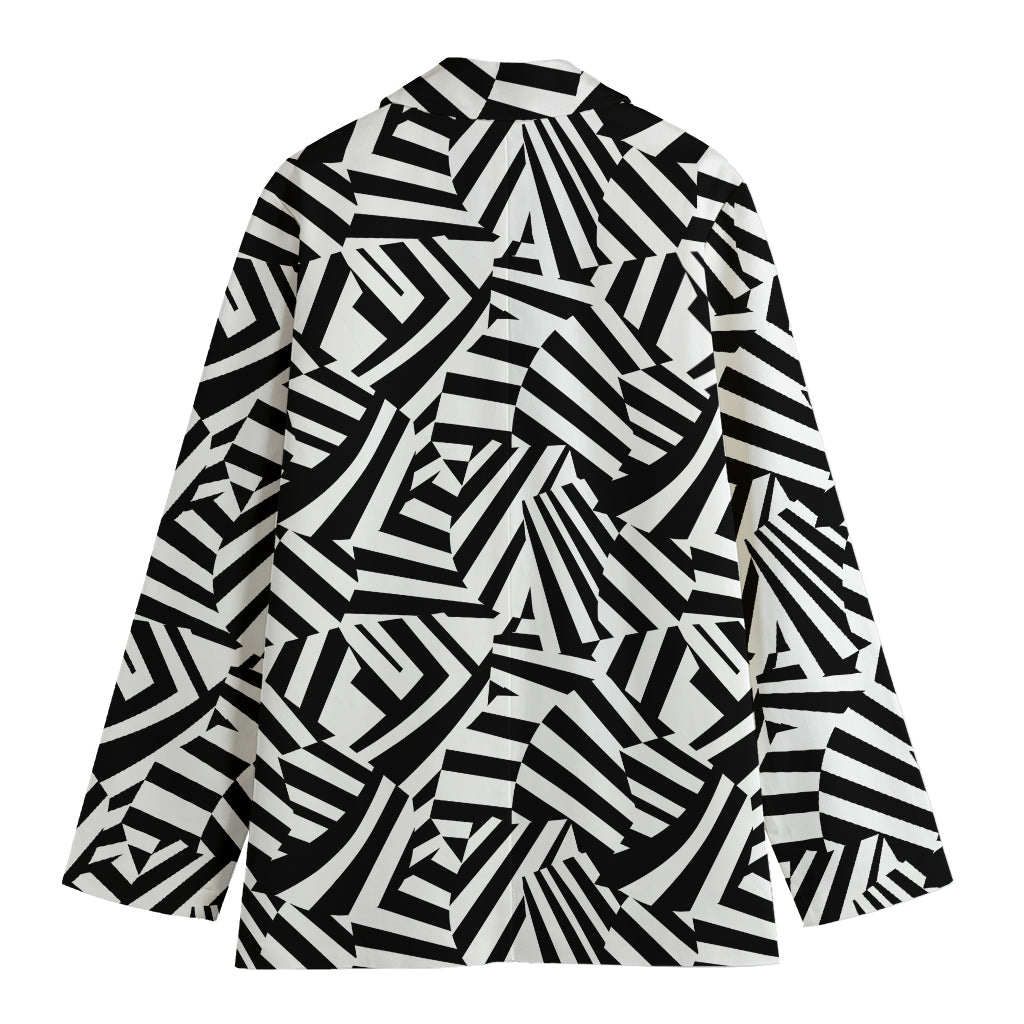 Black And White Dazzle Pattern Print Women's Blazer