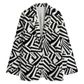 Black And White Dazzle Pattern Print Women's Cotton Blazer