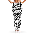 Black And White Dazzle Pattern Print Women's Leggings