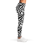 Black And White Dazzle Pattern Print Women's Leggings