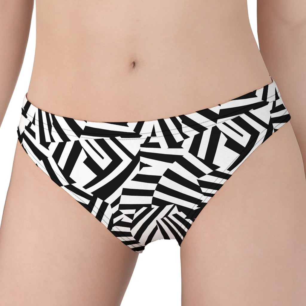 Black And White Dazzle Pattern Print Women's Panties