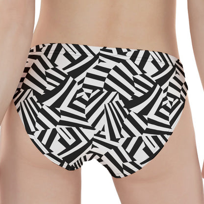Black And White Dazzle Pattern Print Women's Panties
