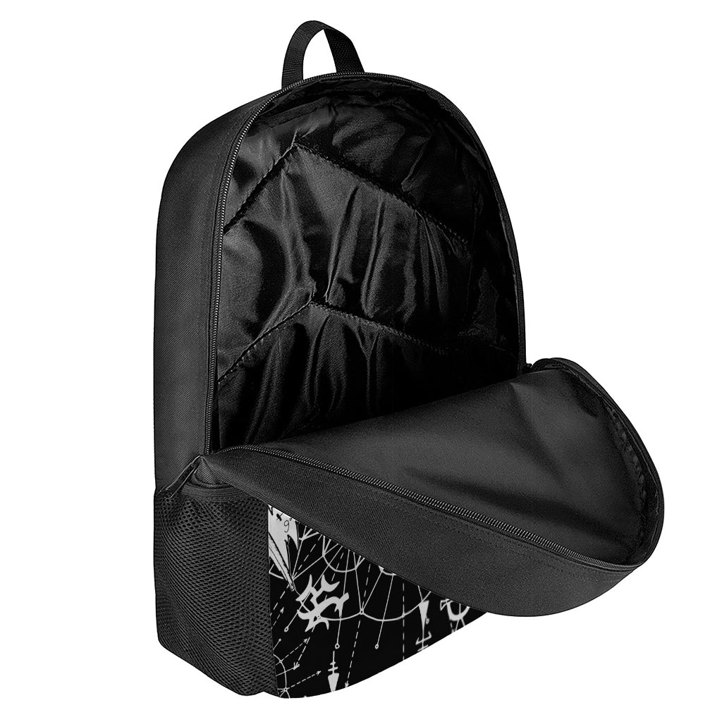 Black And White Demon Wicca Print 17 Inch Backpack