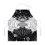 Black And White Demon Wicca Print Adjustable Apron