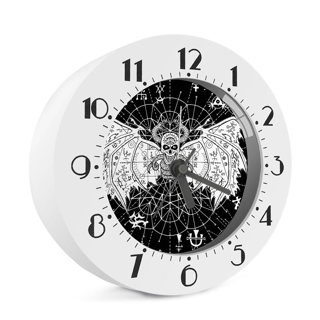 Black And White Demon Wicca Print Alarm Clock