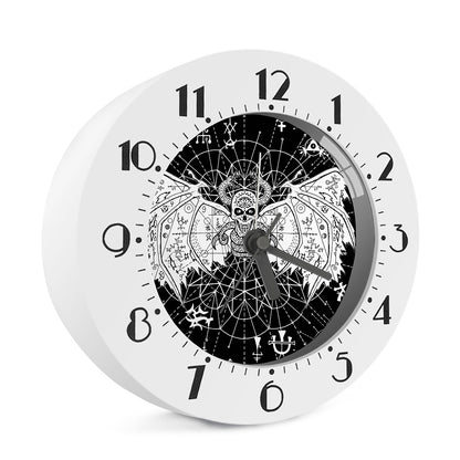 Black And White Demon Wicca Print Alarm Clock