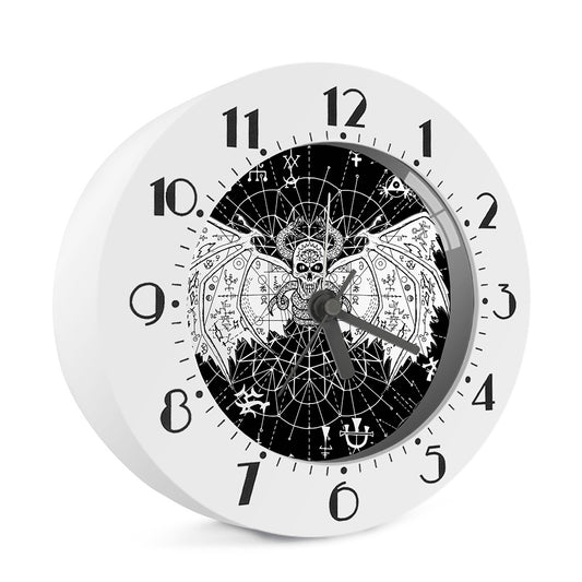 Black And White Demon Wicca Print Alarm Clock