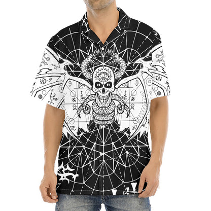Black And White Demon Wicca Print Aloha Shirt
