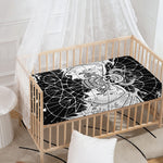 Black And White Demon Wicca Print Baby Crib Sheet