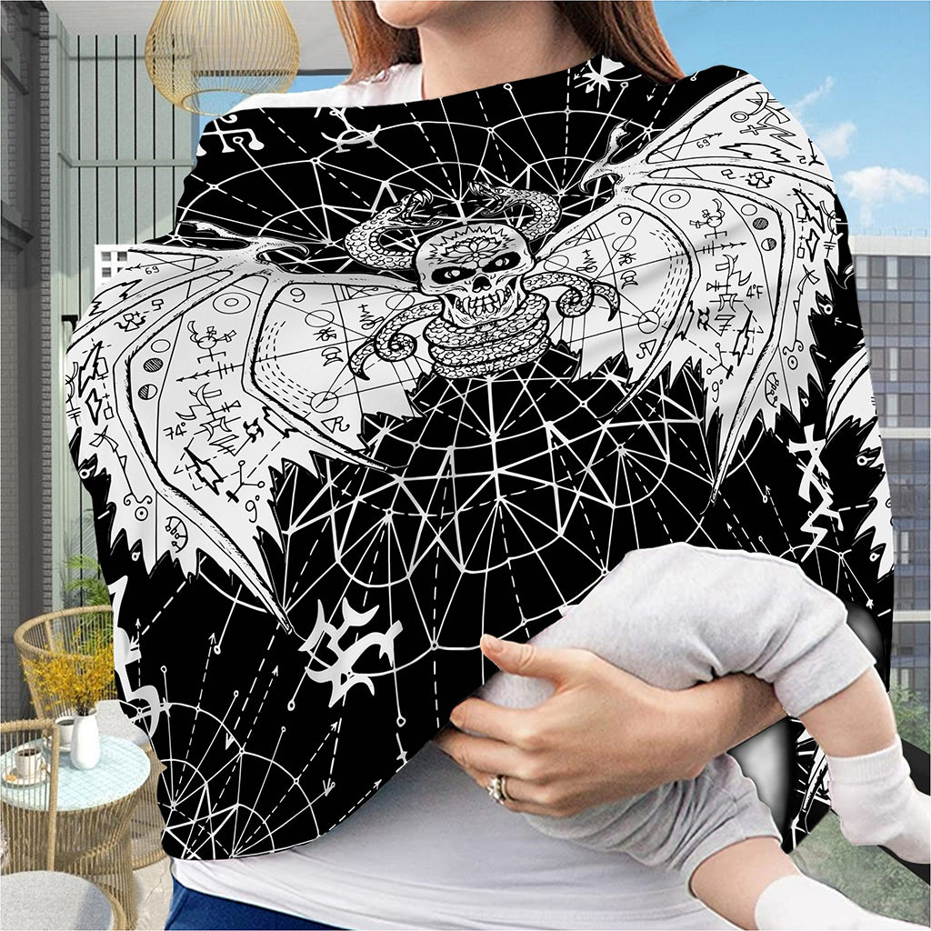 Black And White Demon Wicca Print Baby Seat Cover