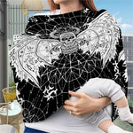 Black And White Demon Wicca Print Baby Seat Cover