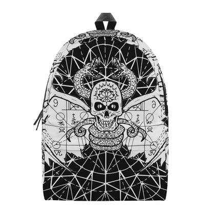 Black And White Demon Wicca Print Backpack