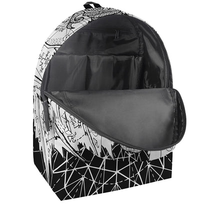 Black And White Demon Wicca Print Backpack