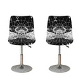 Black And White Demon Wicca Print Bar Stool Covers