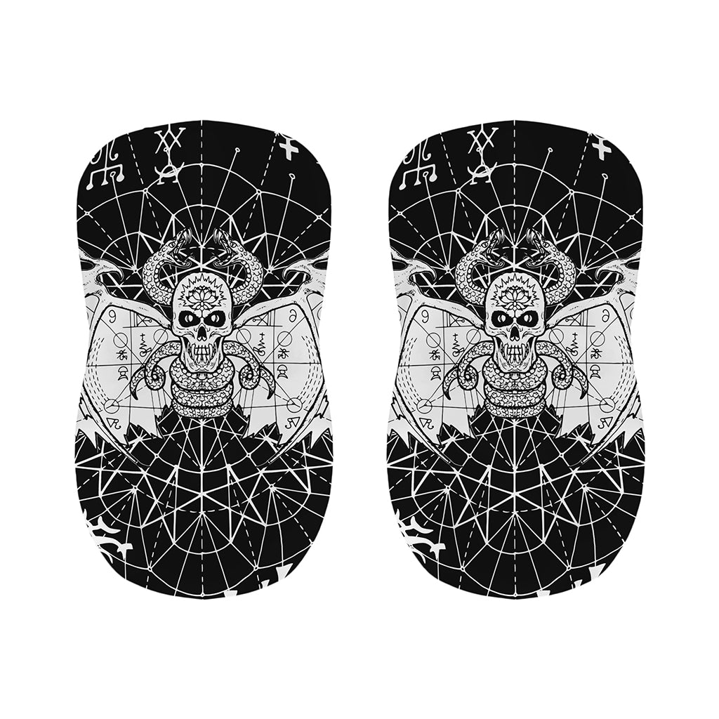 Black And White Demon Wicca Print Bar Stool Covers