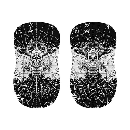 Black And White Demon Wicca Print Bar Stool Covers