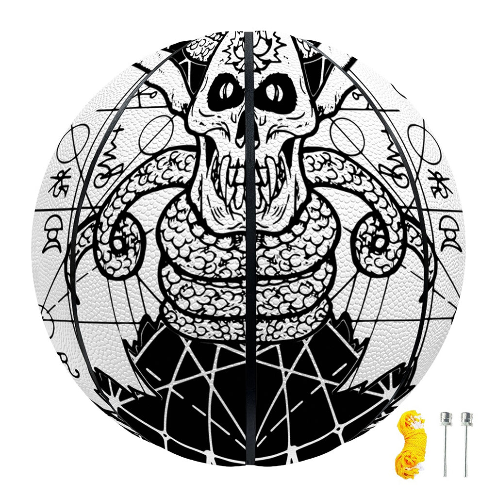 Black And White Demon Wicca Print Basketball