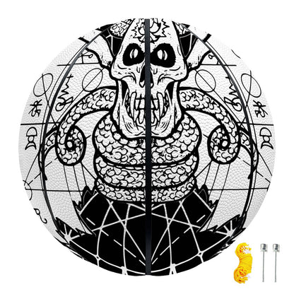 Black And White Demon Wicca Print Basketball