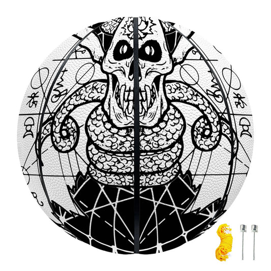 Black And White Demon Wicca Print Basketball