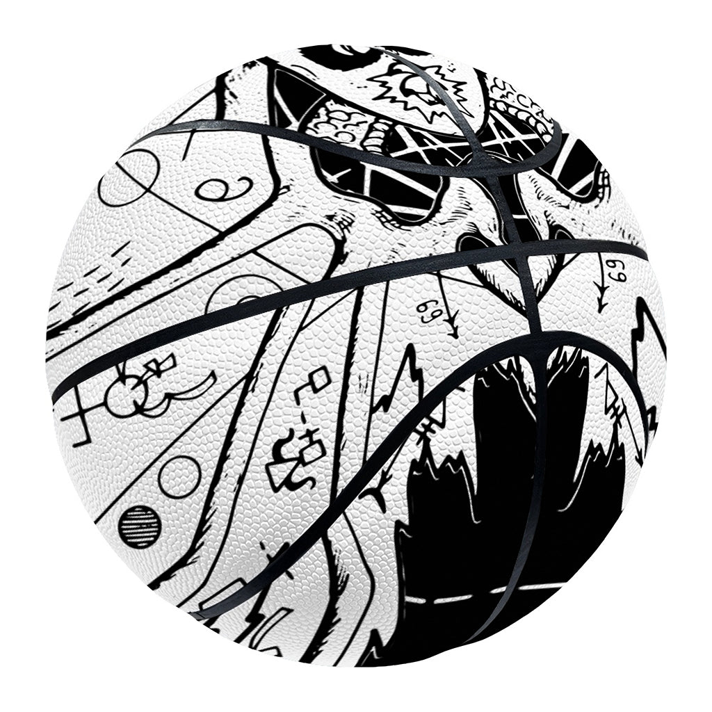 Black And White Demon Wicca Print Basketball