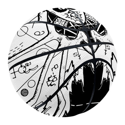 Black And White Demon Wicca Print Basketball
