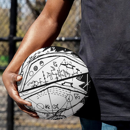 Black And White Demon Wicca Print Basketball
