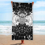Black And White Demon Wicca Print Beach Towel