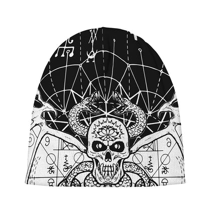 Black And White Demon Wicca Print Beanie