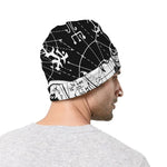 Black And White Demon Wicca Print Beanie