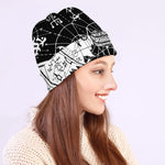 Black And White Demon Wicca Print Beanie