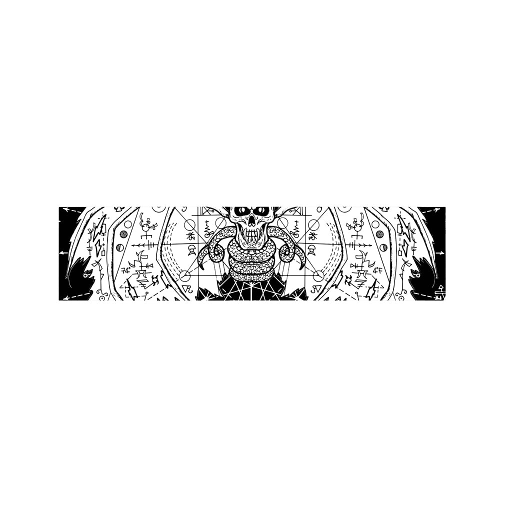 Black And White Demon Wicca Print Bed Runner