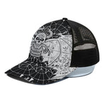 Black And White Demon Wicca Print Black Mesh Trucker Cap