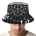 Black And White Demon Wicca Print Bucket Hat
