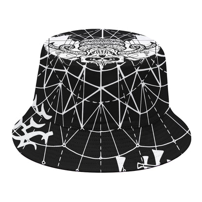 Black And White Demon Wicca Print Bucket Hat
