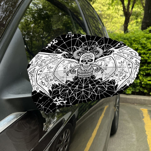 Black And White Demon Wicca Print Car Side Mirror Covers