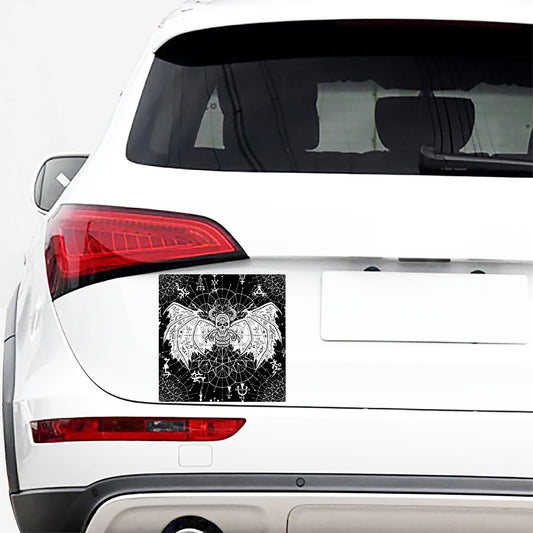 Black And White Demon Wicca Print Car Sticker