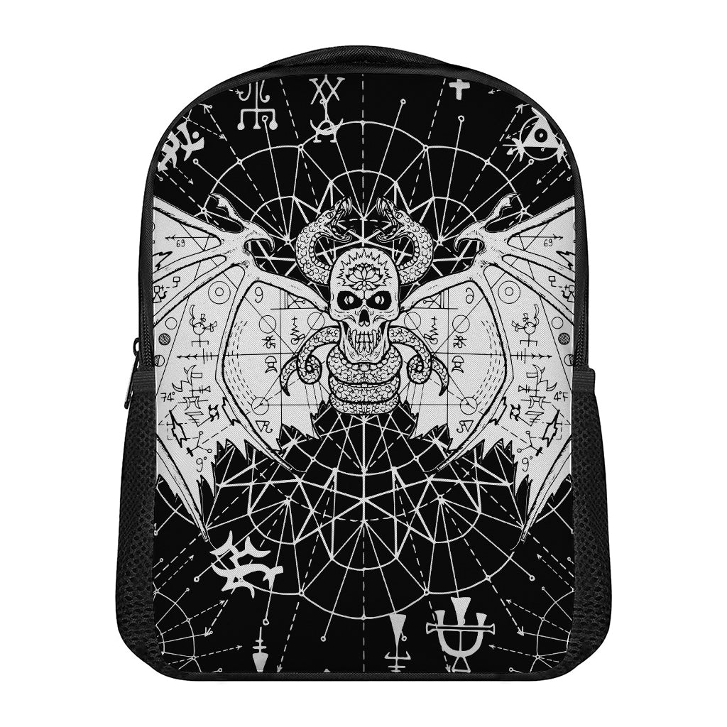 Black And White Demon Wicca Print Casual Backpack